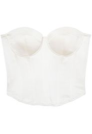 Fleur Du Mal sweetheart neck silk bustier - Bianco