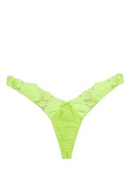 Fleur Du Mal rose-embroidery high-leg thong - Giallo