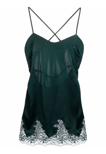 Fleur Of England Ela lace-trim babydoll dress - Verde