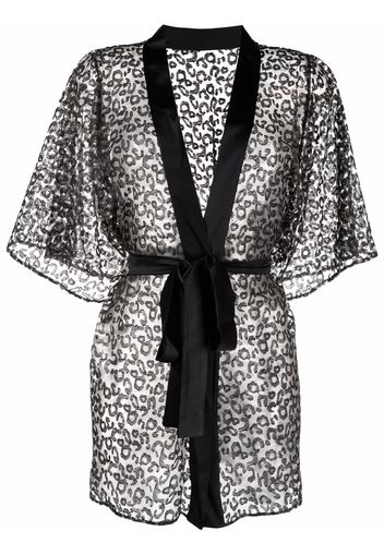 Fleur Of England Kittie semi-sheer robe - Nero