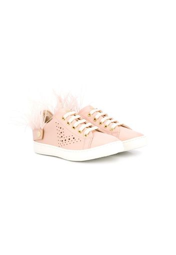 feather embellished sneakers