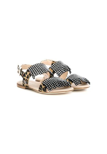 fringed leopard print sandals