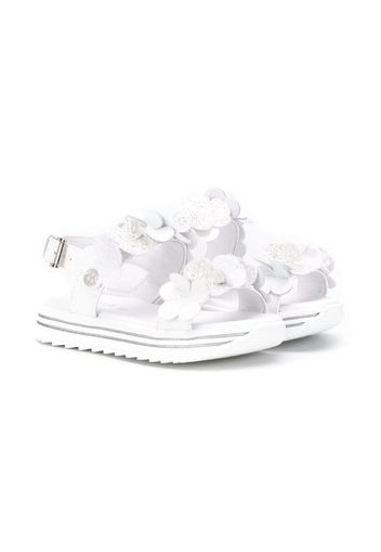 floral glitter appliqué sandals