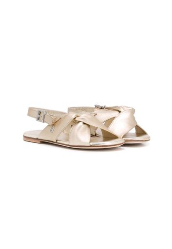 buckled crossover-strap sandals