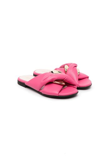 Florens padded leather slippers - Rosa