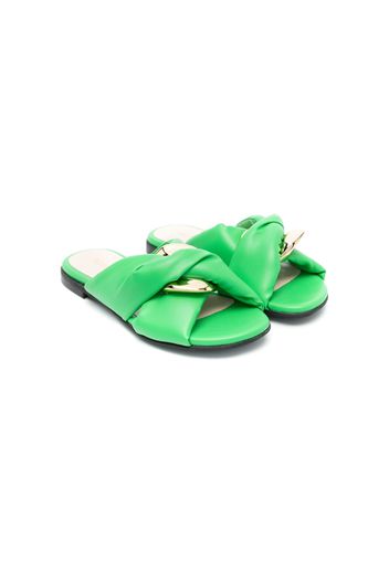 Florens padded leather slippers - Verde