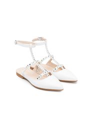 Florens stud -detailing pointed-toe ballerinas - Bianco