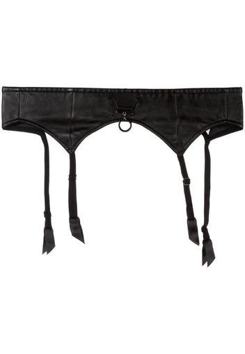 faux leather suspender belt