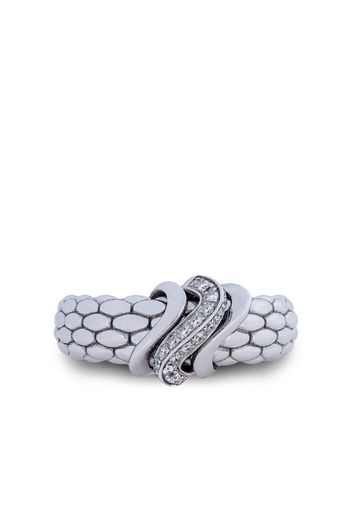 FOPE 18kt white gold pavé set diamond ring - Argento