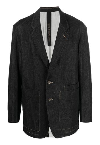 Forme D'expression patch-pockets denim blazer - Nero