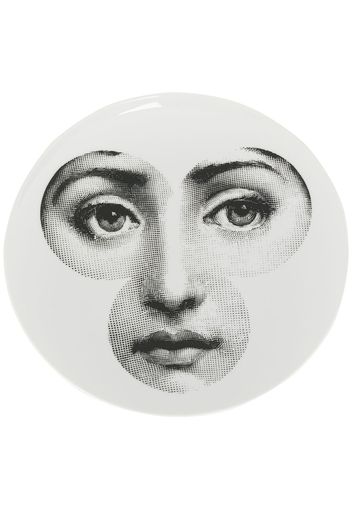 Fornasetti Piatto con viso stampato - Bianco