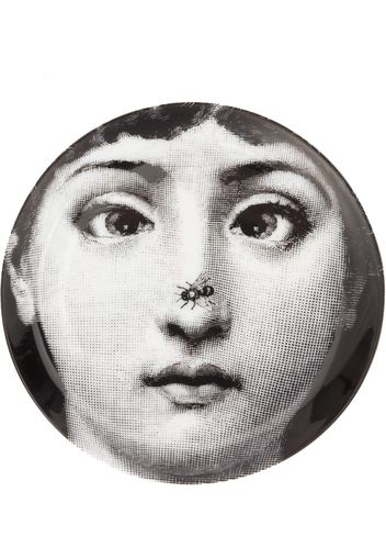 Fornasetti Sottobicchiere con volto stampato - Nero