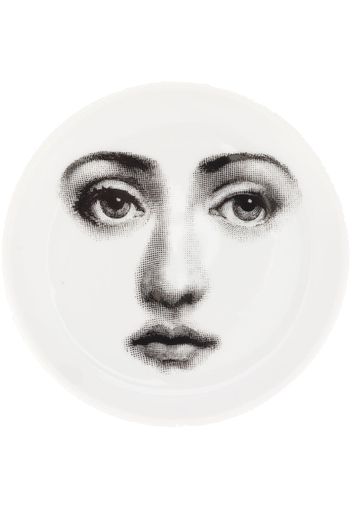 Fornasetti Sottobicchiere con volto stampato - Bianco