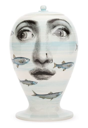 face fish printed jar