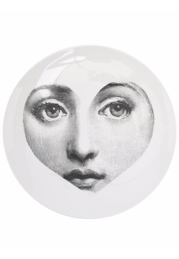 Fornasetti Heart Face ceramic plate - Bianco