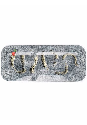 Fornasetti Original Sin snake-print tray - Grigio