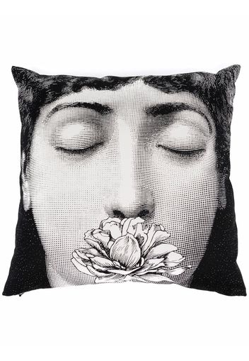 Fornasetti Lina Cavalieri-print cushion - Bianco