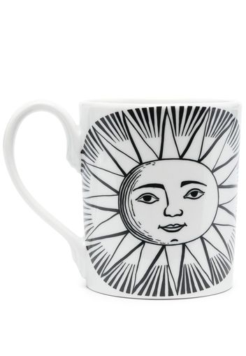 Fornasetti Sole porcelain mug - Nero