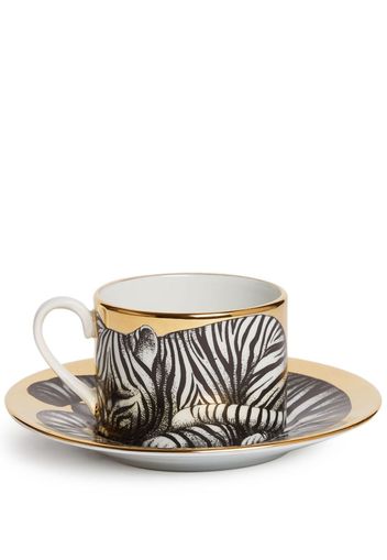 Fornasetti Fidelity Tigrato tea cup set - ORO