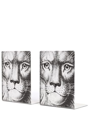 Fornasetti lion-print bookends (set of two) - BIA