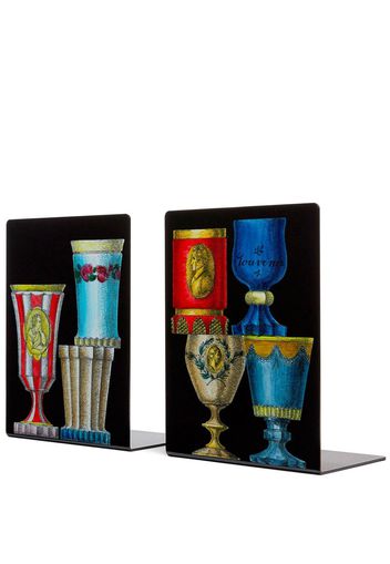 Fornasetti Bicchieri di Boemia graphic-print bookends - NER