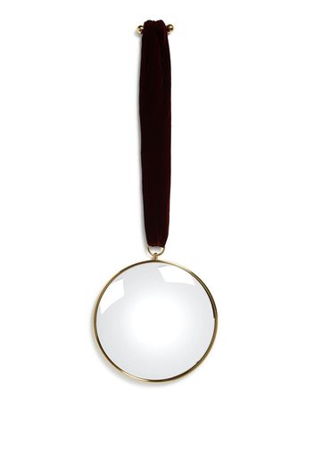 Fornasetti convex mirror with velvet ribbon - Nero