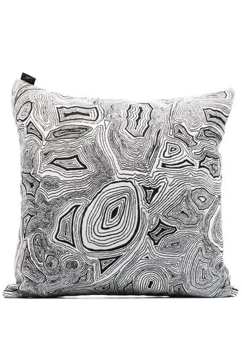 Fornasetti Malachite-print outdoor cushion (40cm) - Nero