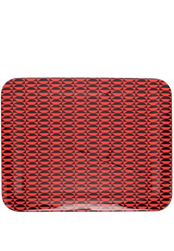 Fornasetti geometric-print wood tray - Rosso