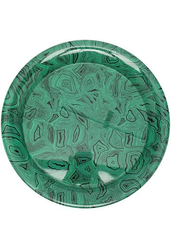 Fornasetti Malachite circular iron tray - Verde