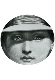 Fornasetti Piatto con viso stampato - Nero