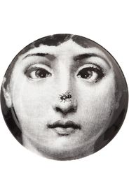 Fornasetti Sottobicchiere con volto stampato - Nero