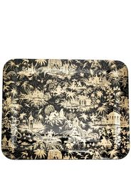 Fornasetti tropical-print wood tray - Nero