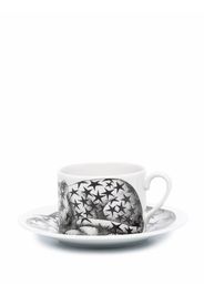 Fornasetti graphic-print porcelain tea set - Nero