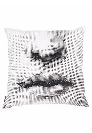 Fornasetti face print cushion - Bianco