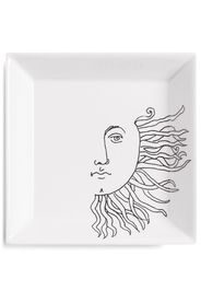 Fornasetti Solitario square-shape plate - Bianco