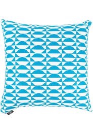 Fornasetti graphic-print cotton cushion - Blu