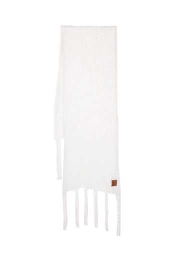 Forte Forte logo-patch knitted scarf - Toni neutri