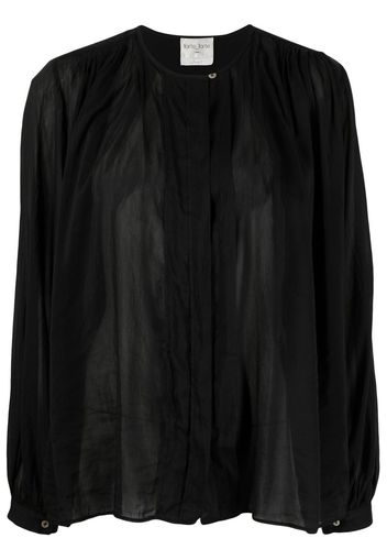 Forte Forte gathered cotton-blend blouse - Nero