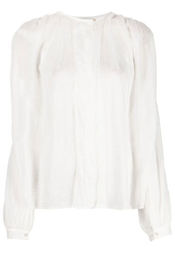 Forte Forte gathered cotton-blend blouse - Bianco