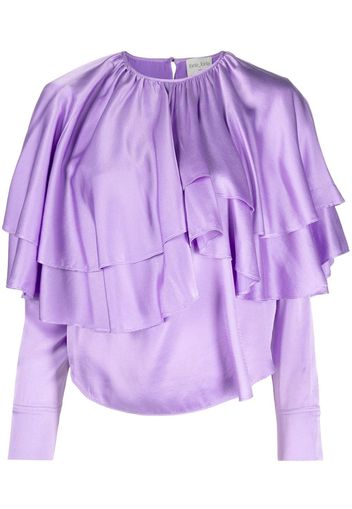 Forte Forte layered long-sleeve satin blouse - Viola