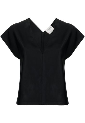 Forte Forte V-neck cap-sleeve blouse - Nero