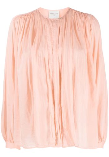 Forte Forte gathered cotton-blend blouse - Rosa