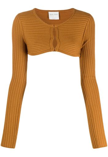 Forte Forte Cardigan crop a coste - Arancione