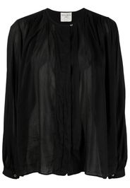 Forte Forte gathered cotton-blend blouse - Nero