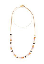 Forte Forte bead-embellished double-stranded necklace - Marrone