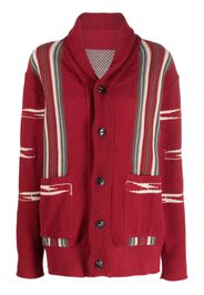 Fortela Cardigan con dettaglio a righe - Rosso