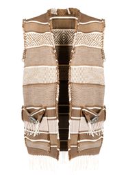 Fortela vertical-stripe knitted gilet - Marrone