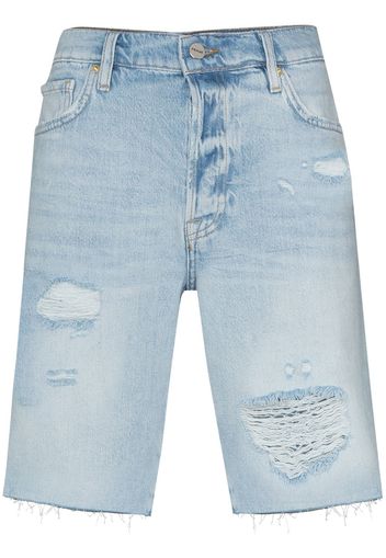 FRAME Le Slouch distressed Bermuda shorts - Blu