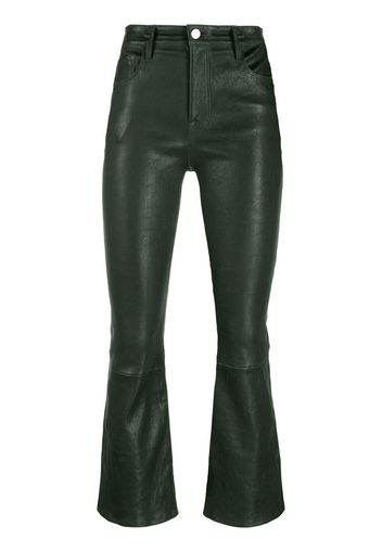 FRAME Le Crop leather flared trousers - Verde