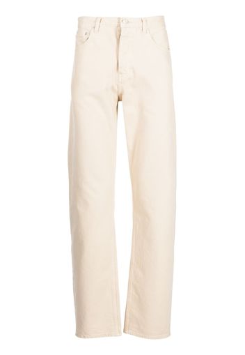 FRAME logo-patch straight-leg jeans - Toni neutri